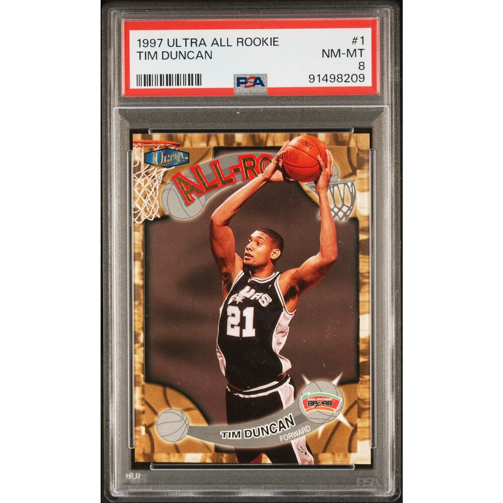 1997 Fleer Ultra All Rookie #1AR Tim Duncan RC PSA 8 San Antonio Spurs